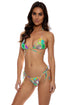 Luli Fama Positano Seamless Reversible Wavy Ruched Back Brazilian Tie Side Bottom